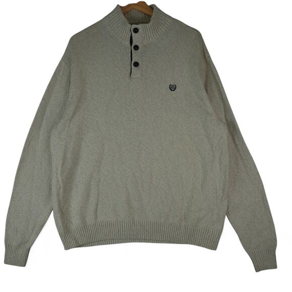 Chaps by Ralph Lauren Sweater Mens XXL Cream Jumper Chunky Knit Cotton Patches - Picture 1 of 9